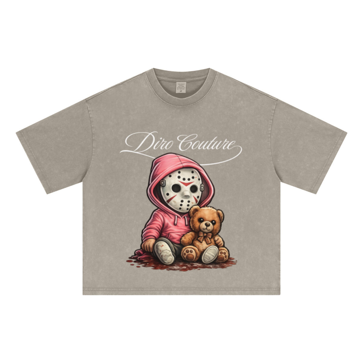 285GSM Unisex Boxy-Fit Distressed Fried-Color Snow-Wash Loose T-shirt Vintage Khaki