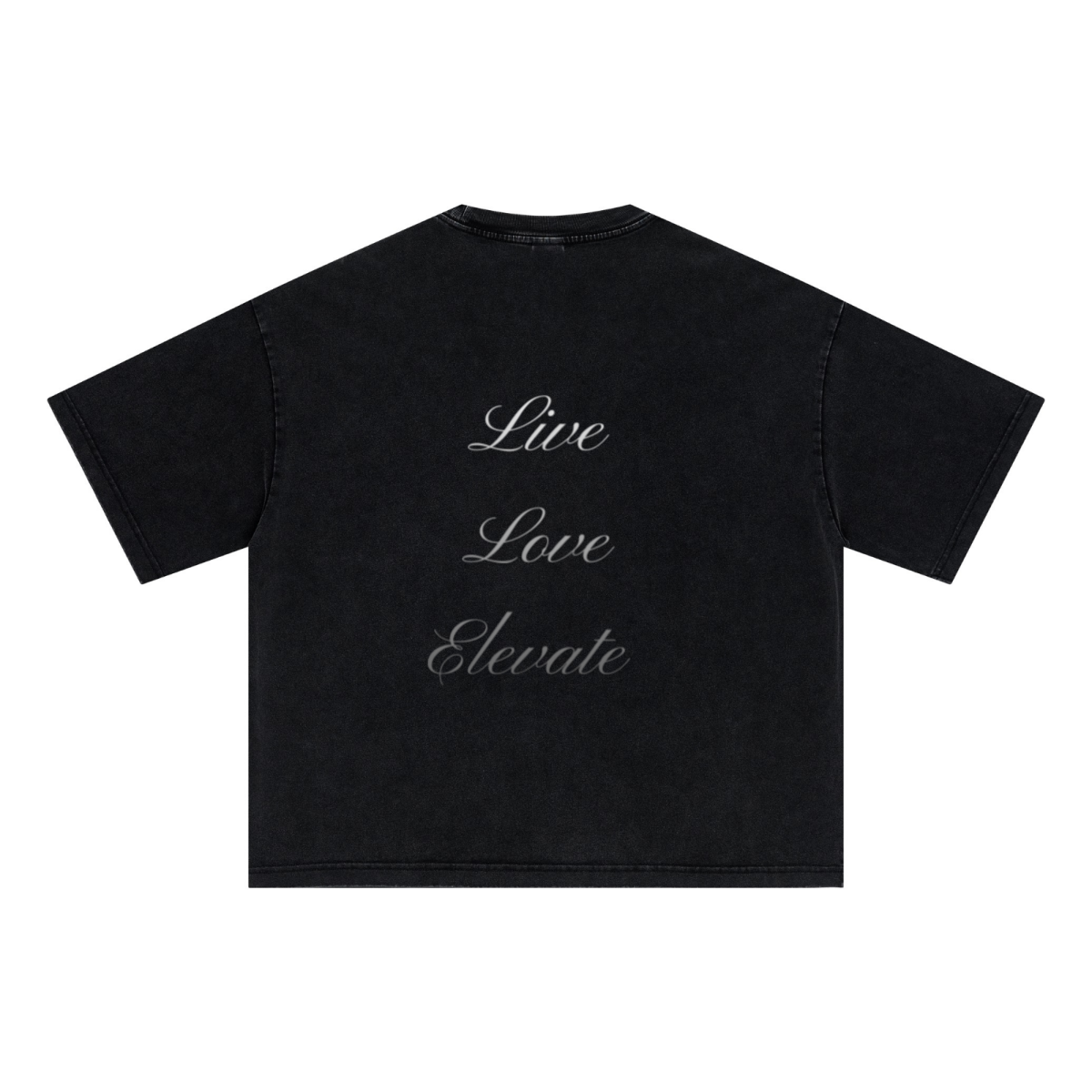 285GSM Unisex Boxy-Fit Distressed Fried-Color Snow-Wash Loose T-shirt Vintage Black
