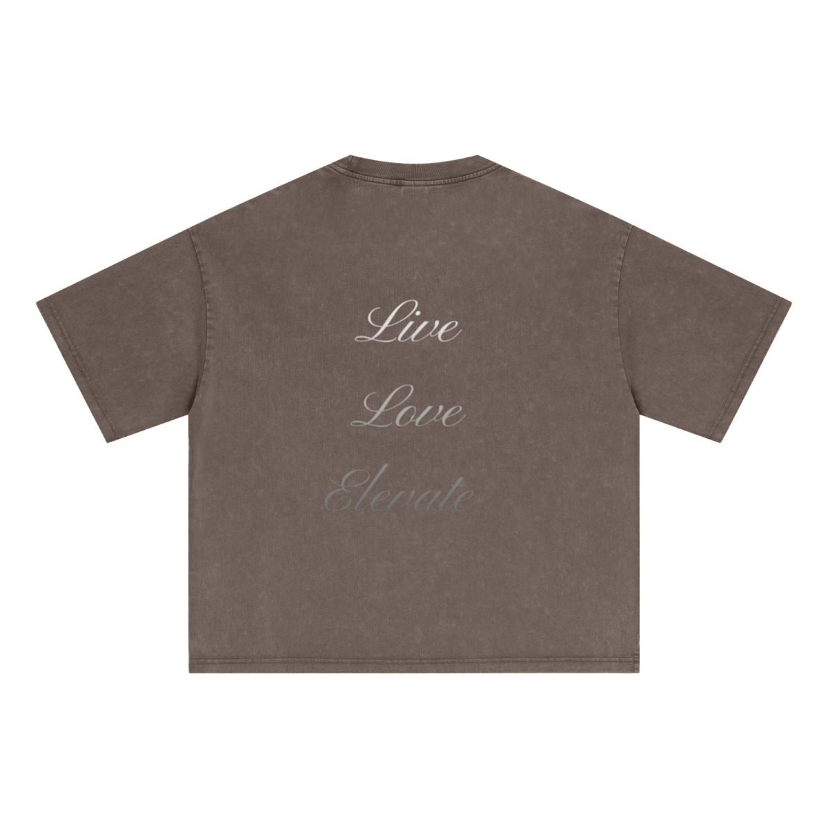 285GSM Unisex Boxy-Fit Distressed Fried-Color Snow-Wash Loose T-shirt Vintage Brown