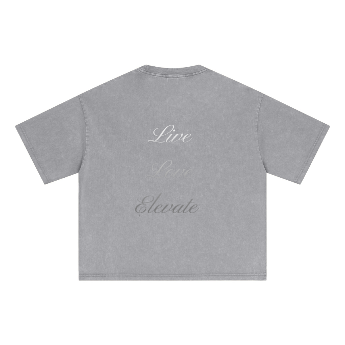 285GSM Unisex Boxy-Fit Distressed Fried-Color Snow-Wash Loose T-shirt Vintage Medium Gray