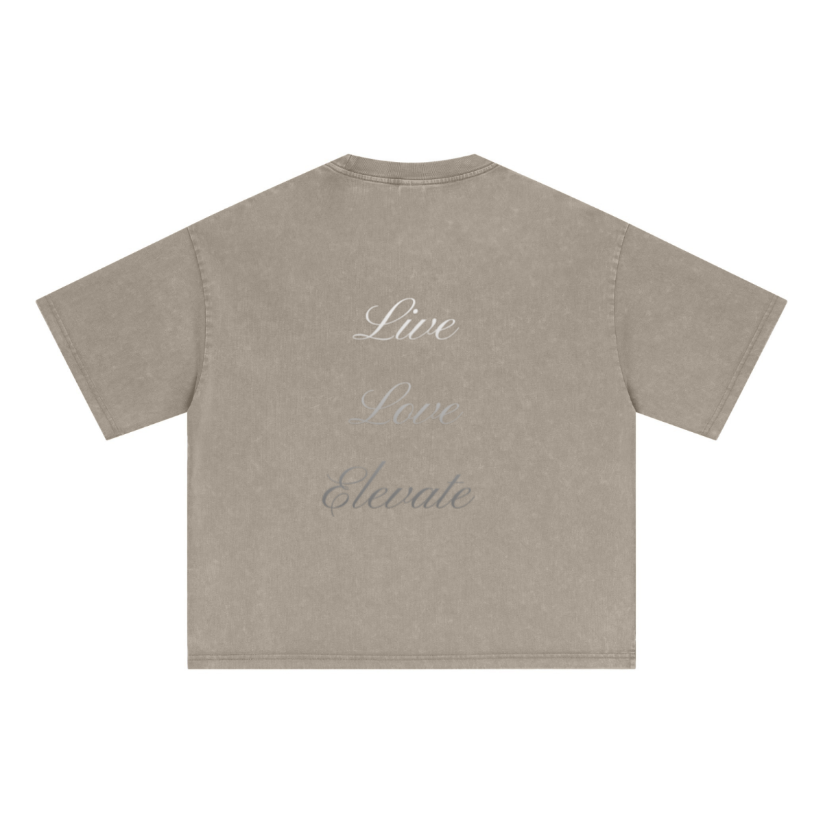 285GSM Unisex Boxy-Fit Distressed Fried-Color Snow-Wash Loose T-shirt Vintage Khaki