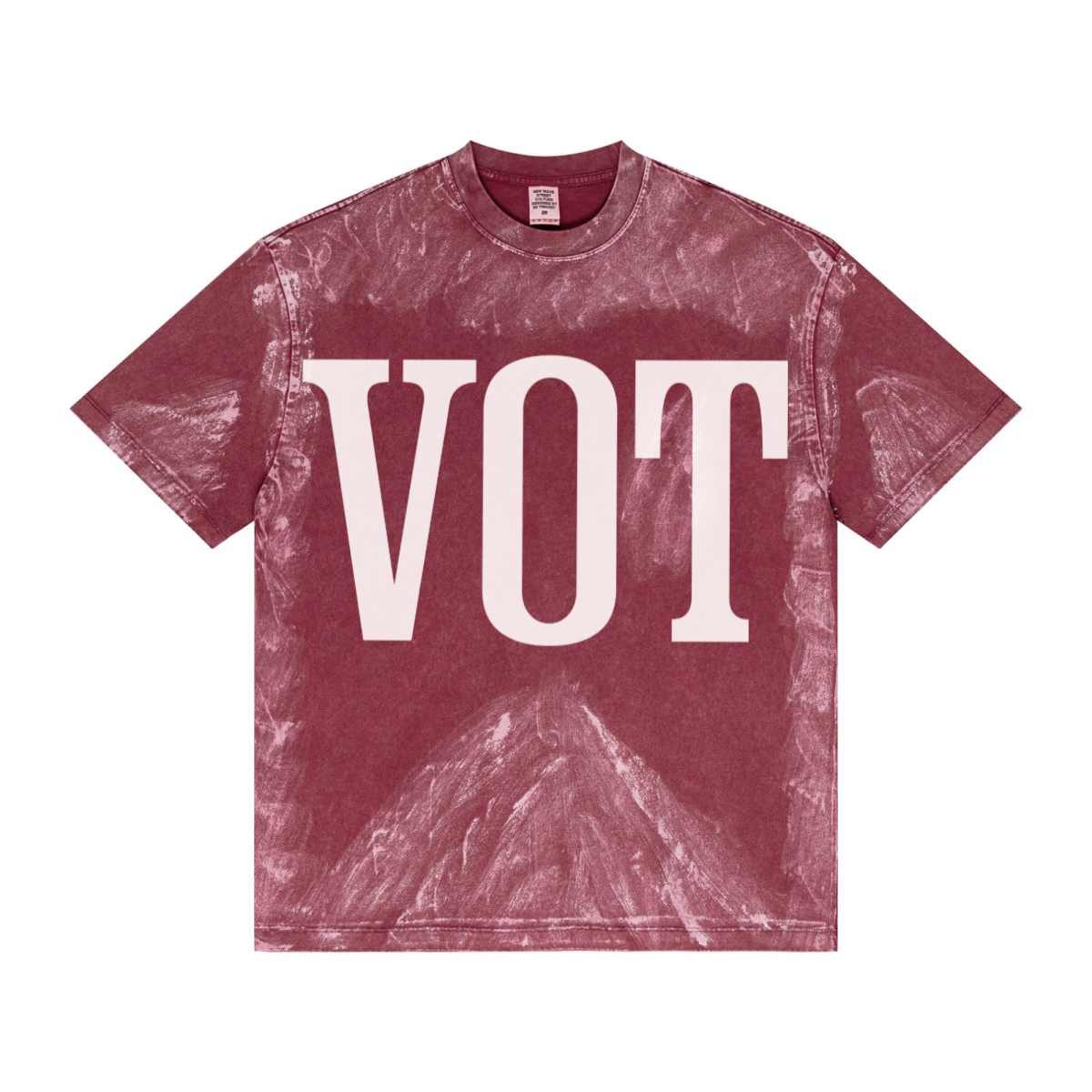 260GSM Unisex Painted Pigment-Wash T-shirt Vintage Red