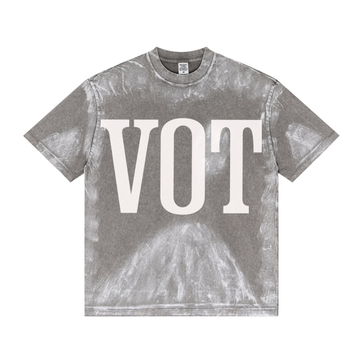 260GSM Unisex Painted Pigment-Wash T-shirt Medium Grey