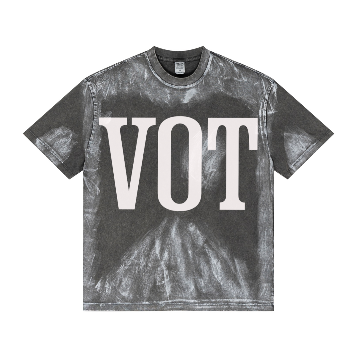 260GSM Unisex Painted Pigment-Wash T-shirt Dark Grey