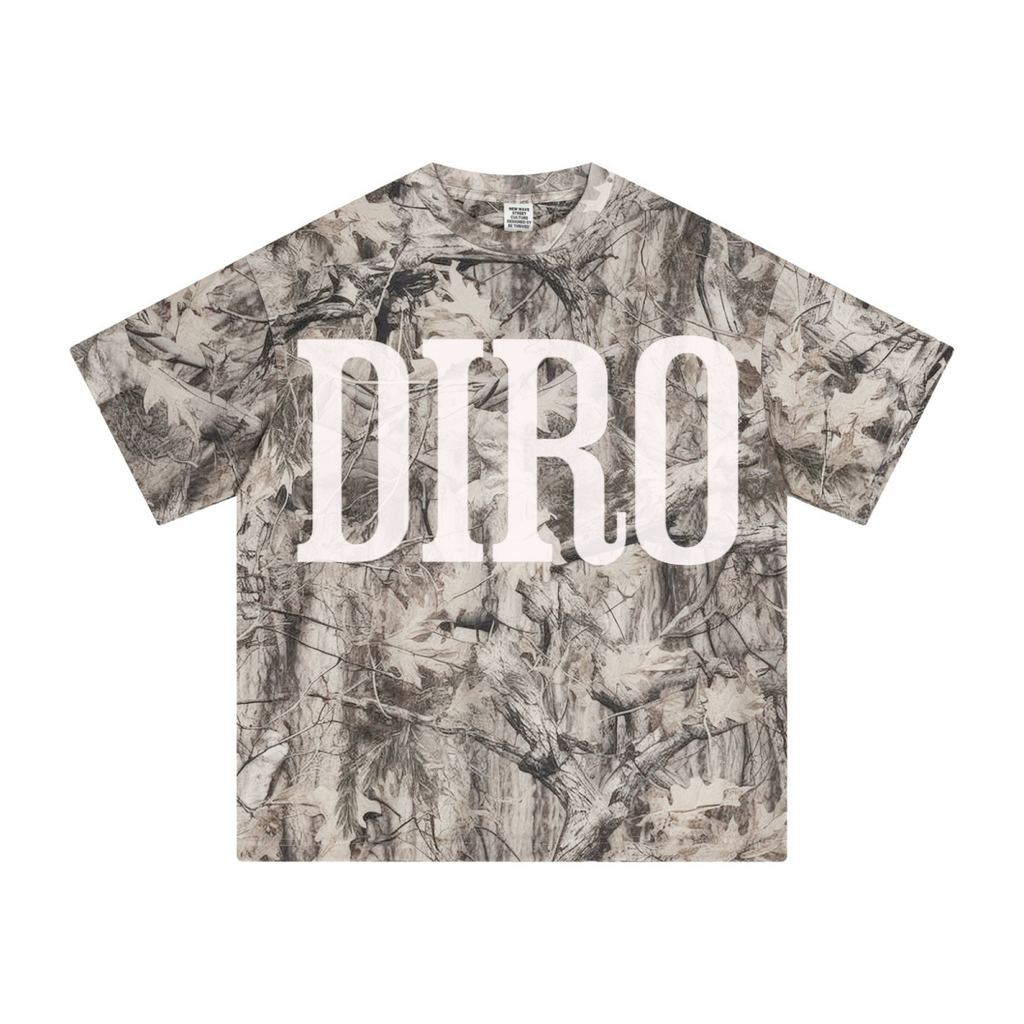 240GSM Unisex Loose-Fit Camouflage T-shirt Branch Camouflage