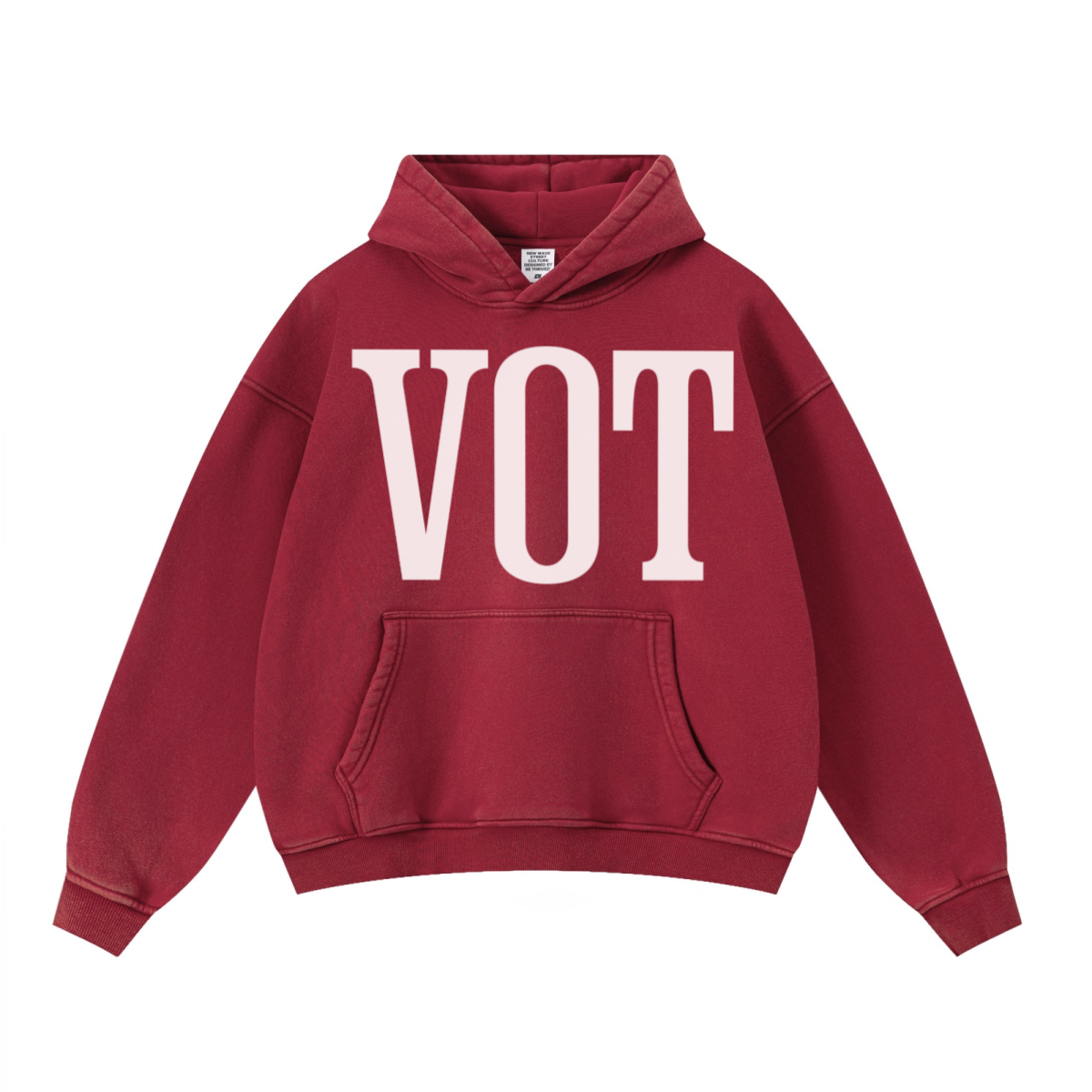 400GSM Unisex Washed Heavyweight Boxy-Fit Hoodie Vintage Red