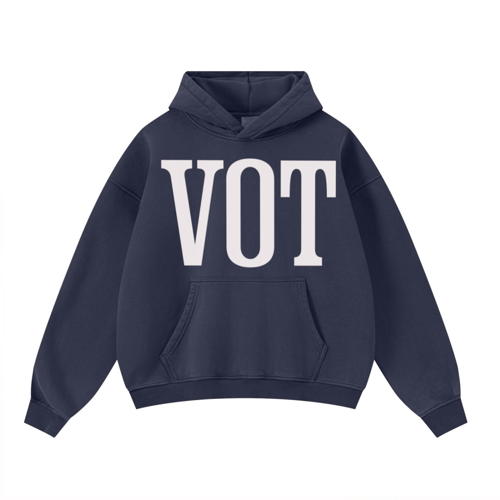 400GSM Unisex Washed Heavyweight Boxy-Fit Hoodie Vintage Royal Blue