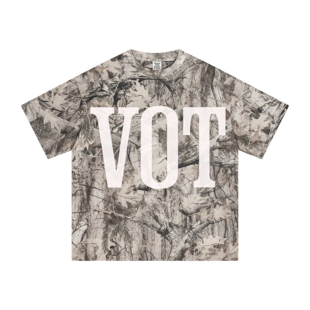 240GSM Unisex Loose-Fit Camouflage T-shirt Branch Camouflage