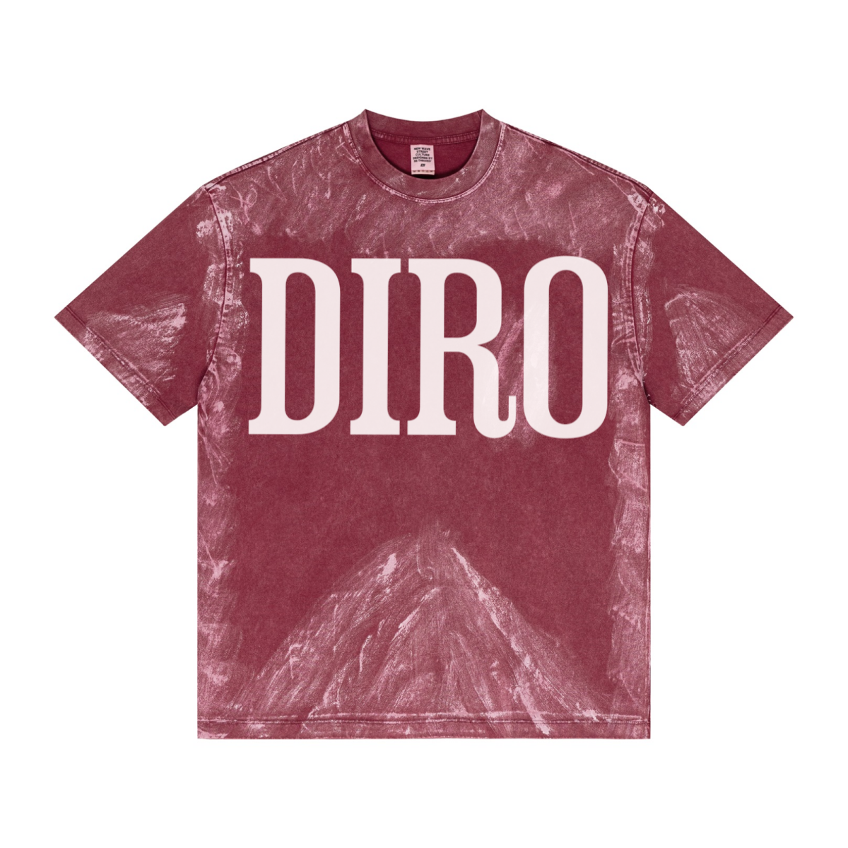 260GSM Unisex Painted Pigment-Wash T-shirt Vintage Red