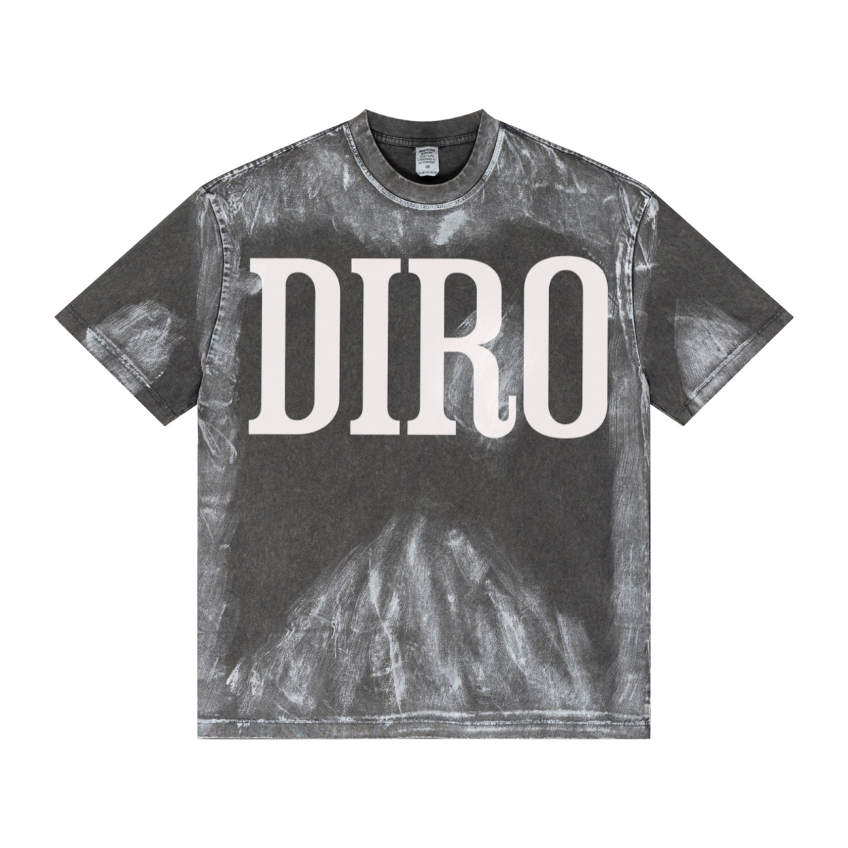 260GSM Unisex Painted Pigment-Wash T-shirt Dark Grey