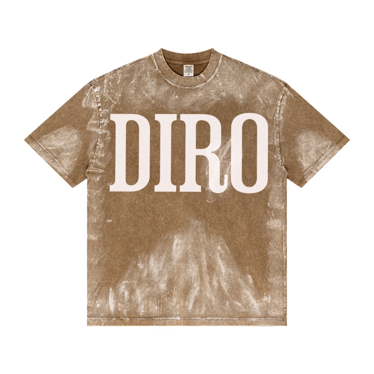 260GSM Unisex Painted Pigment-Wash T-shirt Coffee Brown