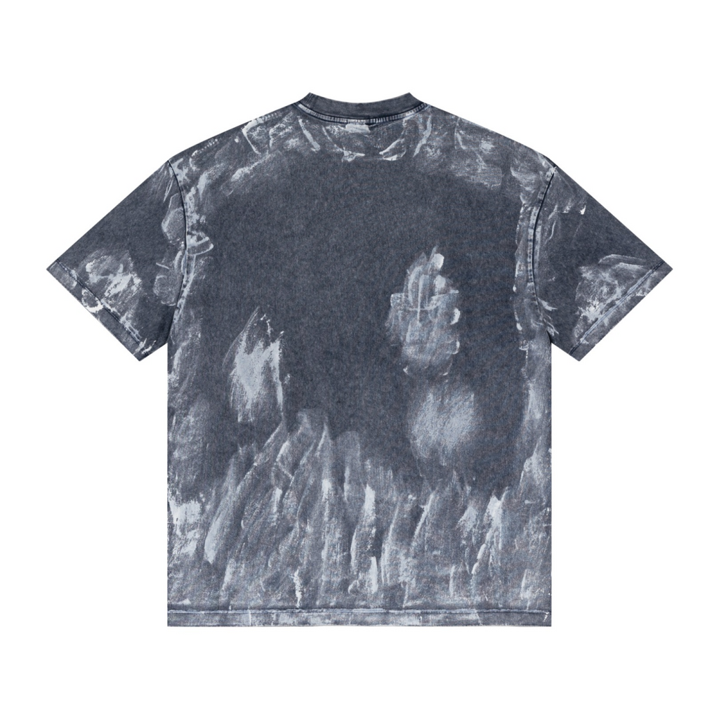 260GSM Unisex Painted Pigment-Wash T-shirt Royal Blue