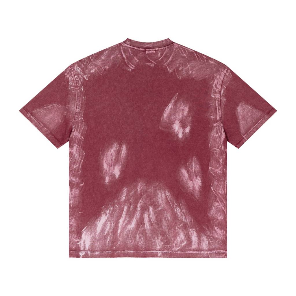 260GSM Unisex Painted Pigment-Wash T-shirt Vintage Red