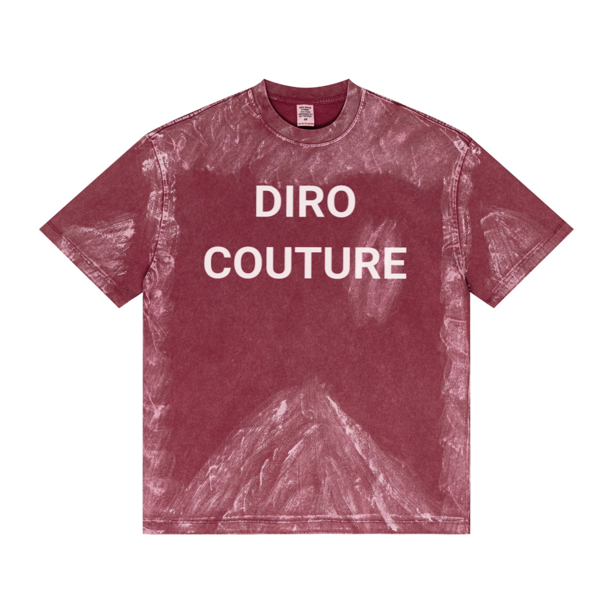 260GSM Unisex Painted Pigment-Wash T-shirt Vintage Red