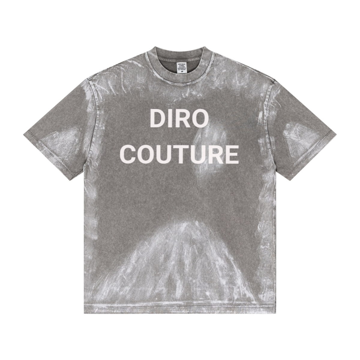 260GSM Unisex Painted Pigment-Wash T-shirt Medium Grey
