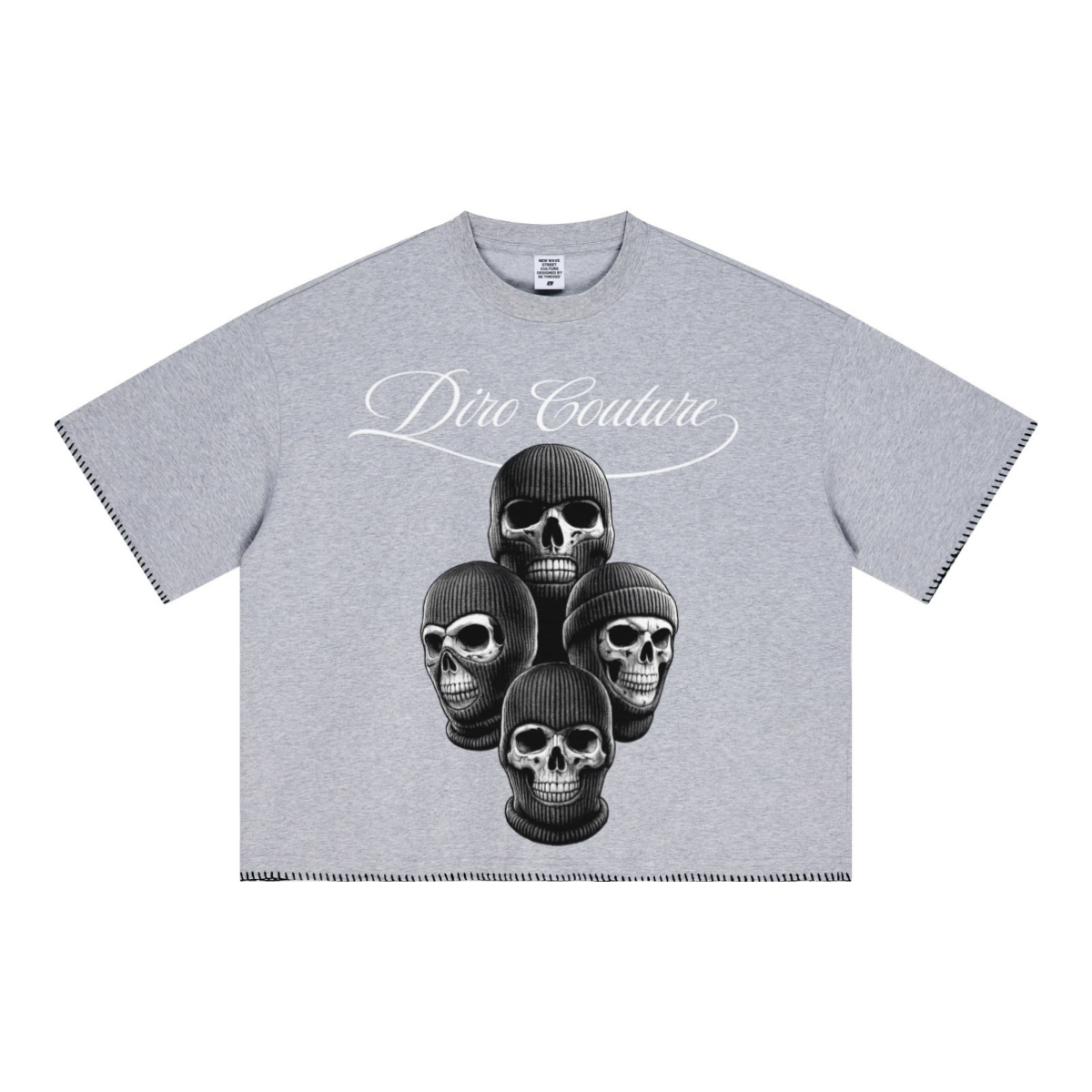 240GSM Unisex Boxy-Fit Loose-Fit T-shirt Heathered gray