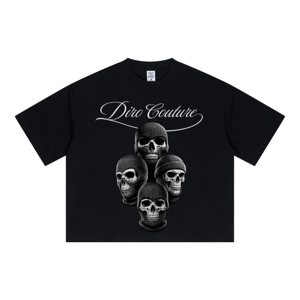 240GSM Unisex Boxy-Fit Loose-Fit T-shirt Black