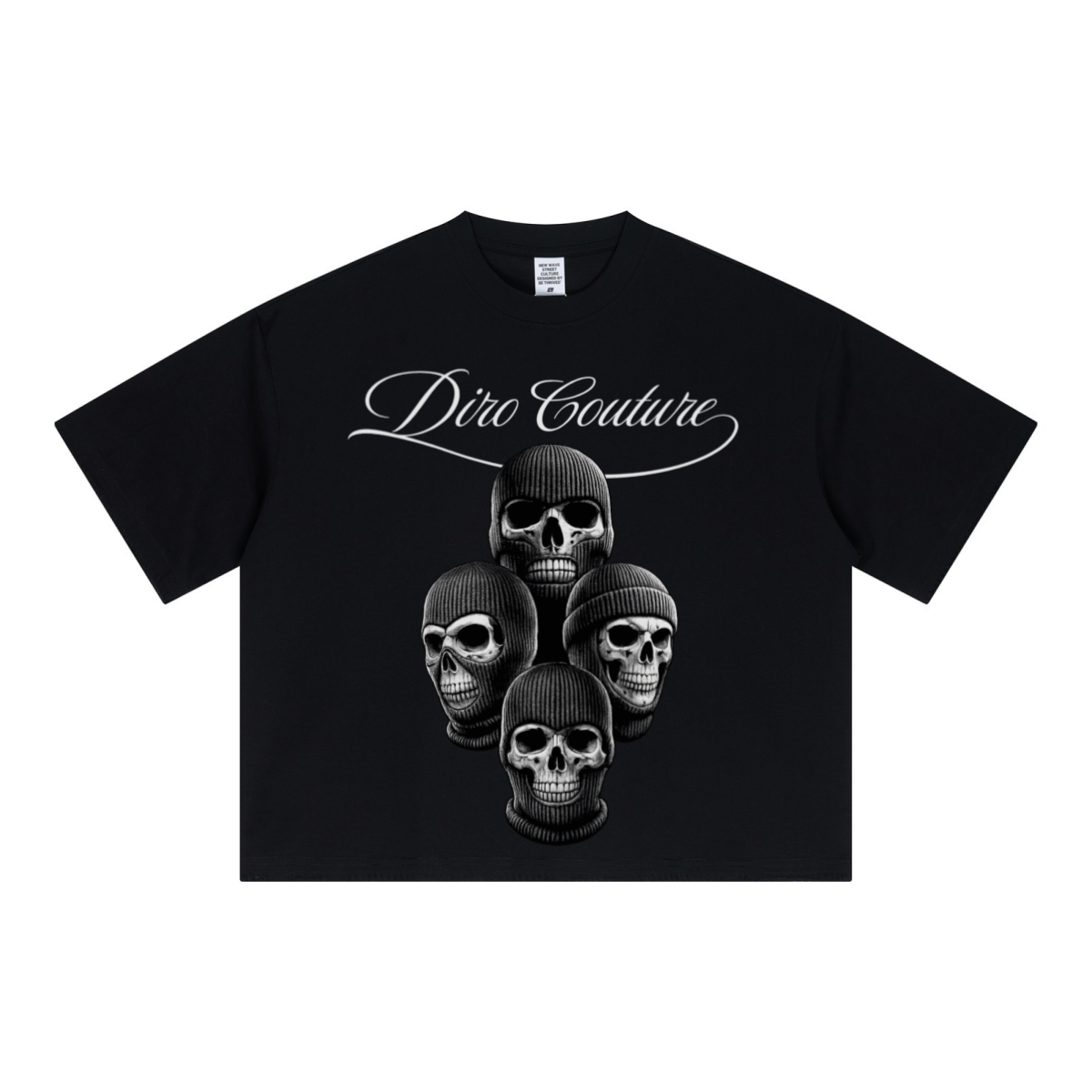 240GSM Unisex Boxy-Fit Loose-Fit T-shirt Black