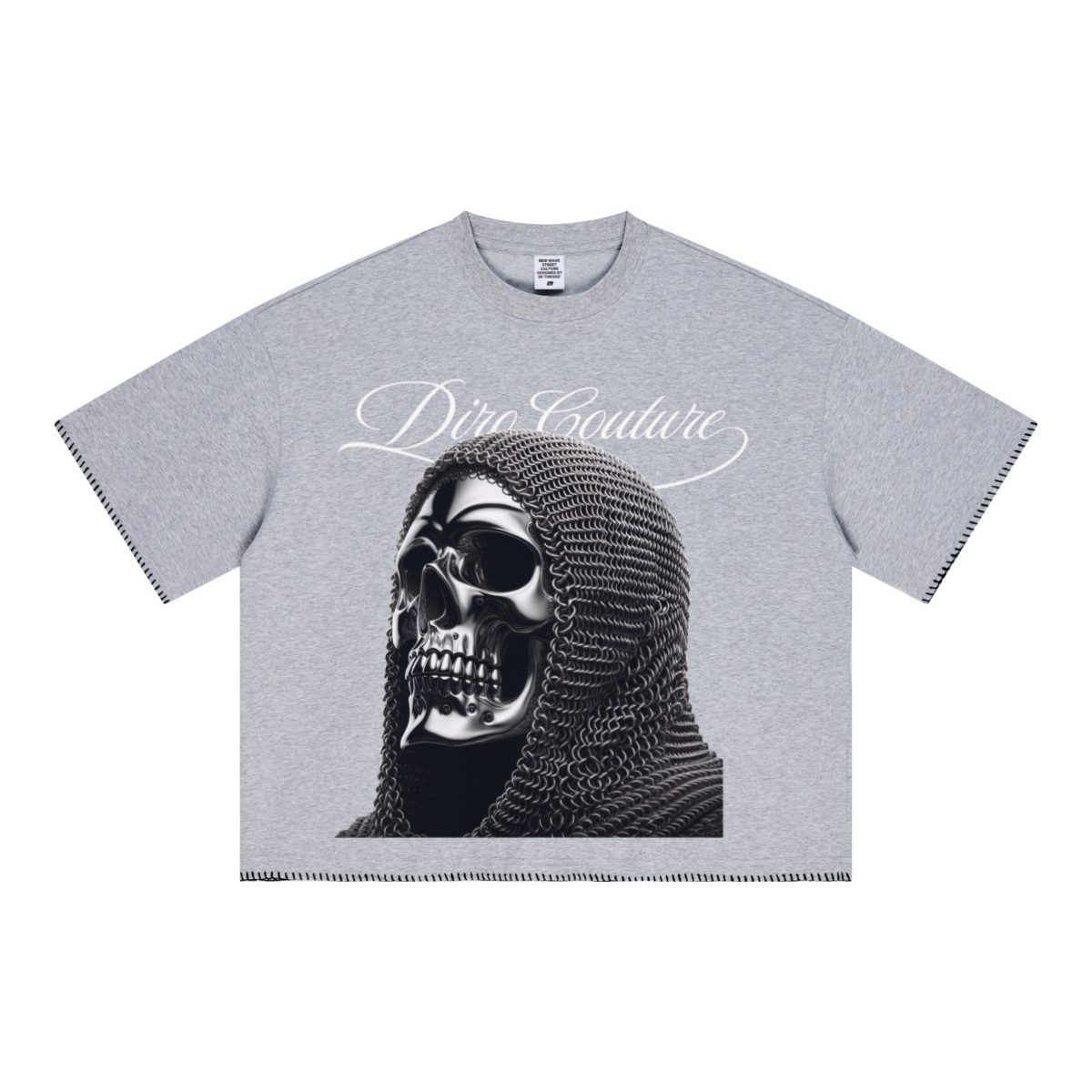 240GSM Unisex Boxy-Fit Loose-Fit T-shirt Heathered gray