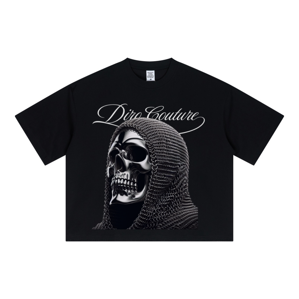 240GSM Unisex Boxy-Fit Loose-Fit T-shirt Black