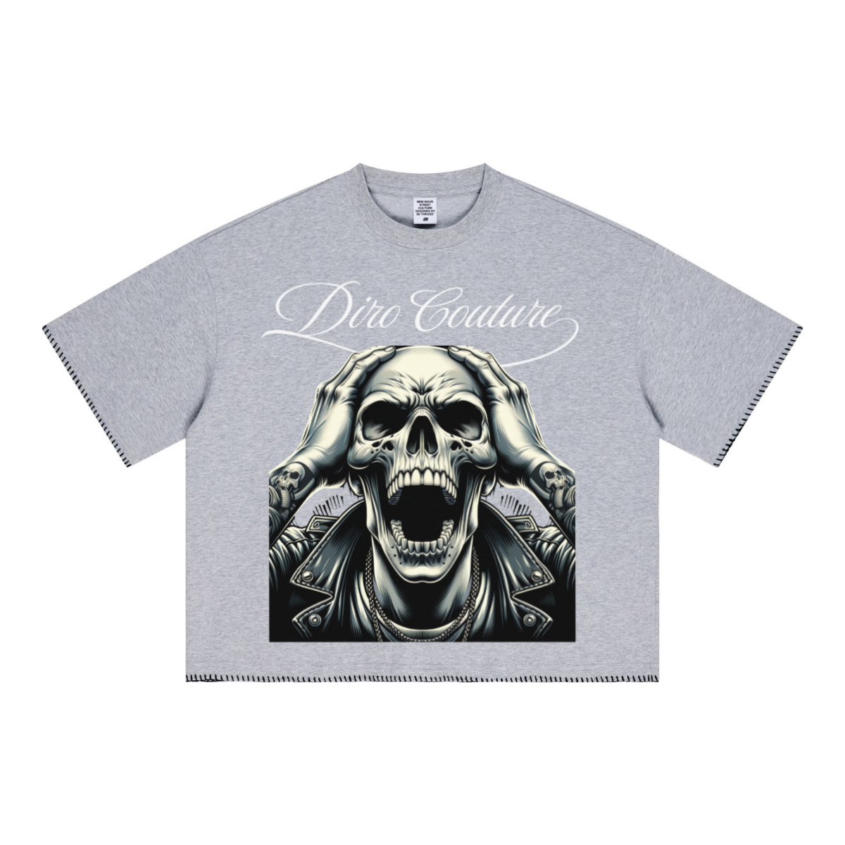 240GSM Unisex Boxy-Fit Loose-Fit T-shirt Heathered gray