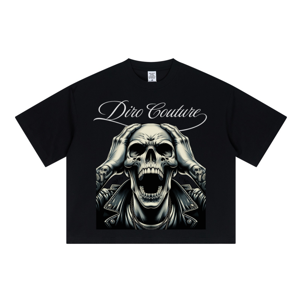 240GSM Unisex Boxy-Fit Loose-Fit T-shirt Black