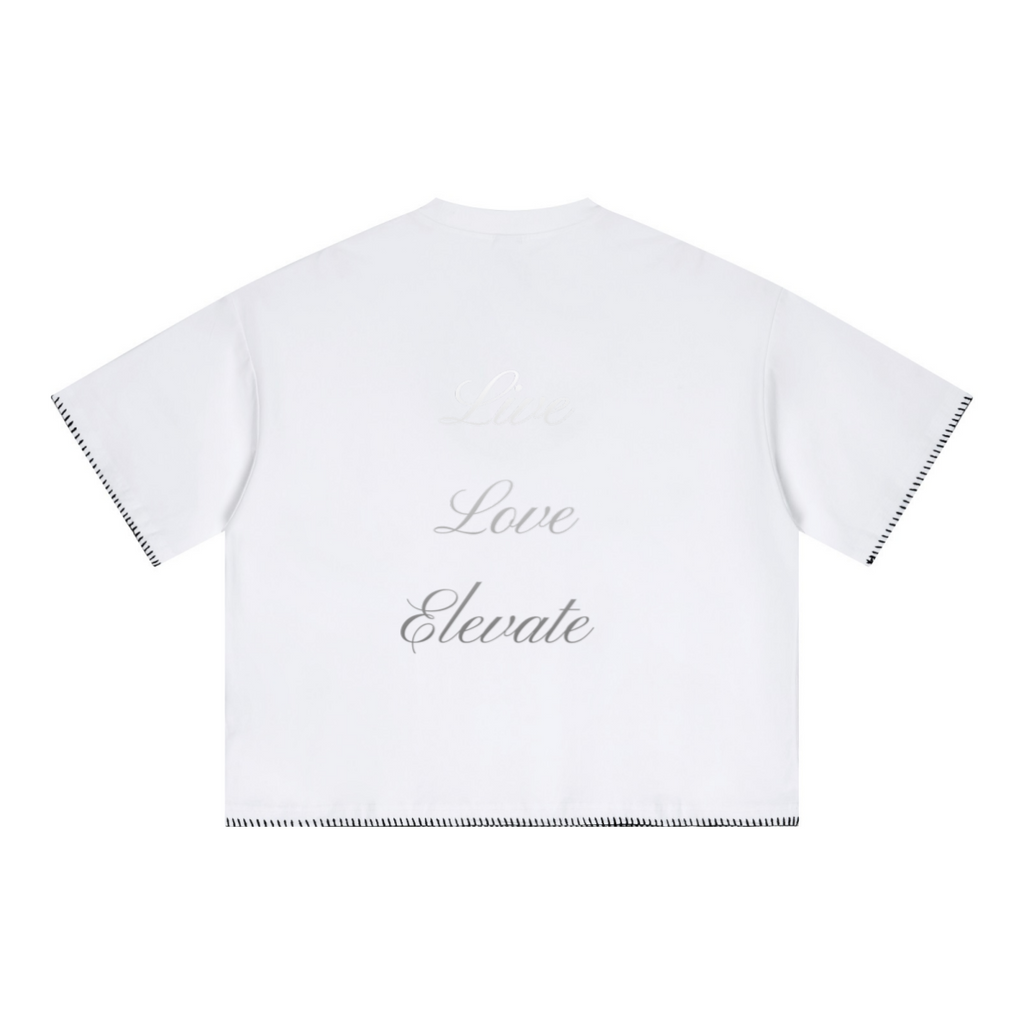 240GSM Unisex Boxy-Fit Loose-Fit T-shirt Off white