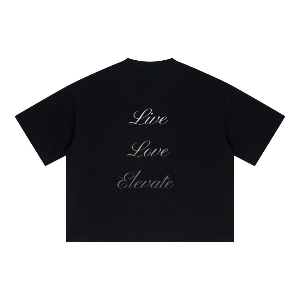 240GSM Unisex Boxy-Fit Loose-Fit T-shirt Black