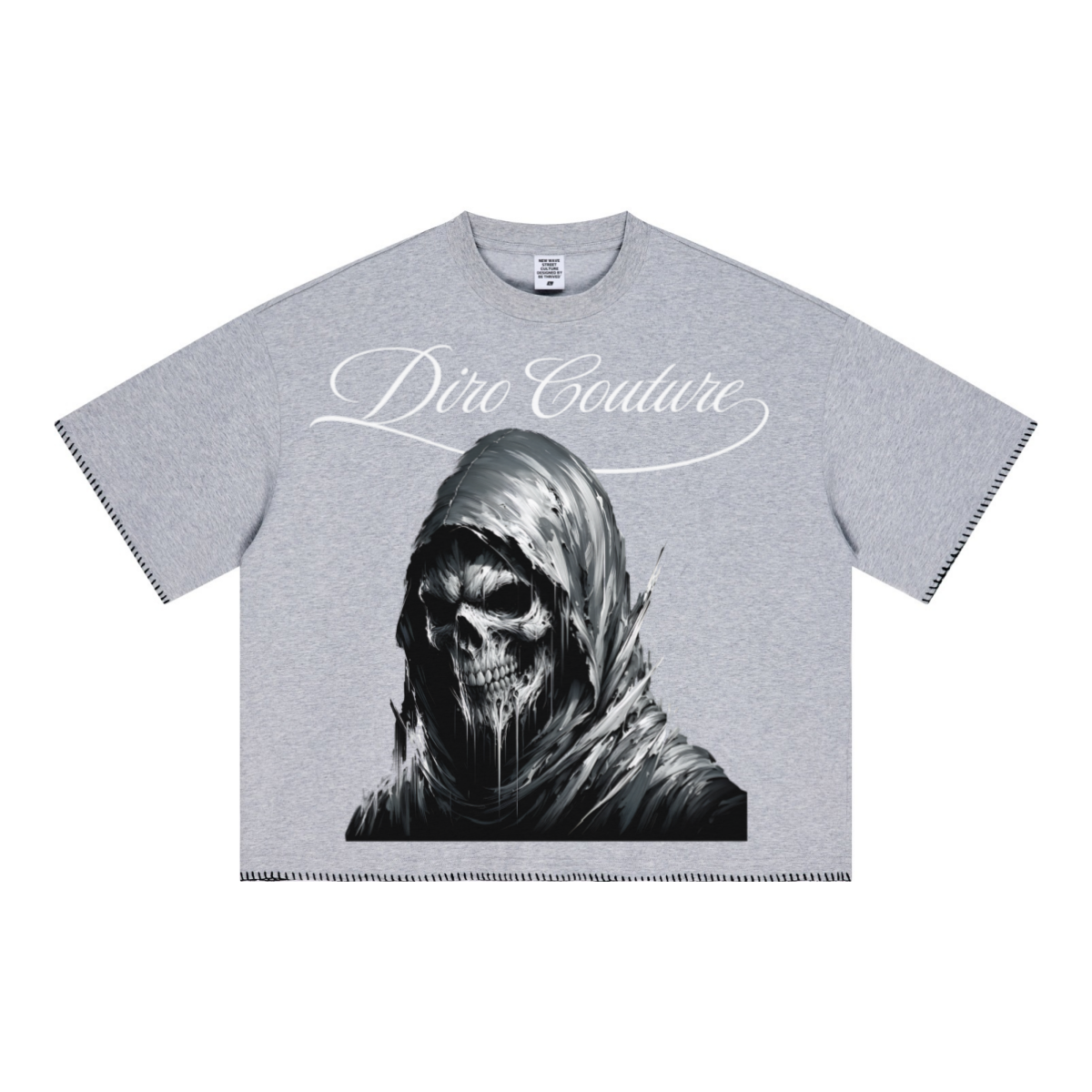 240GSM Unisex Boxy-Fit Loose-Fit T-shirt Heathered gray