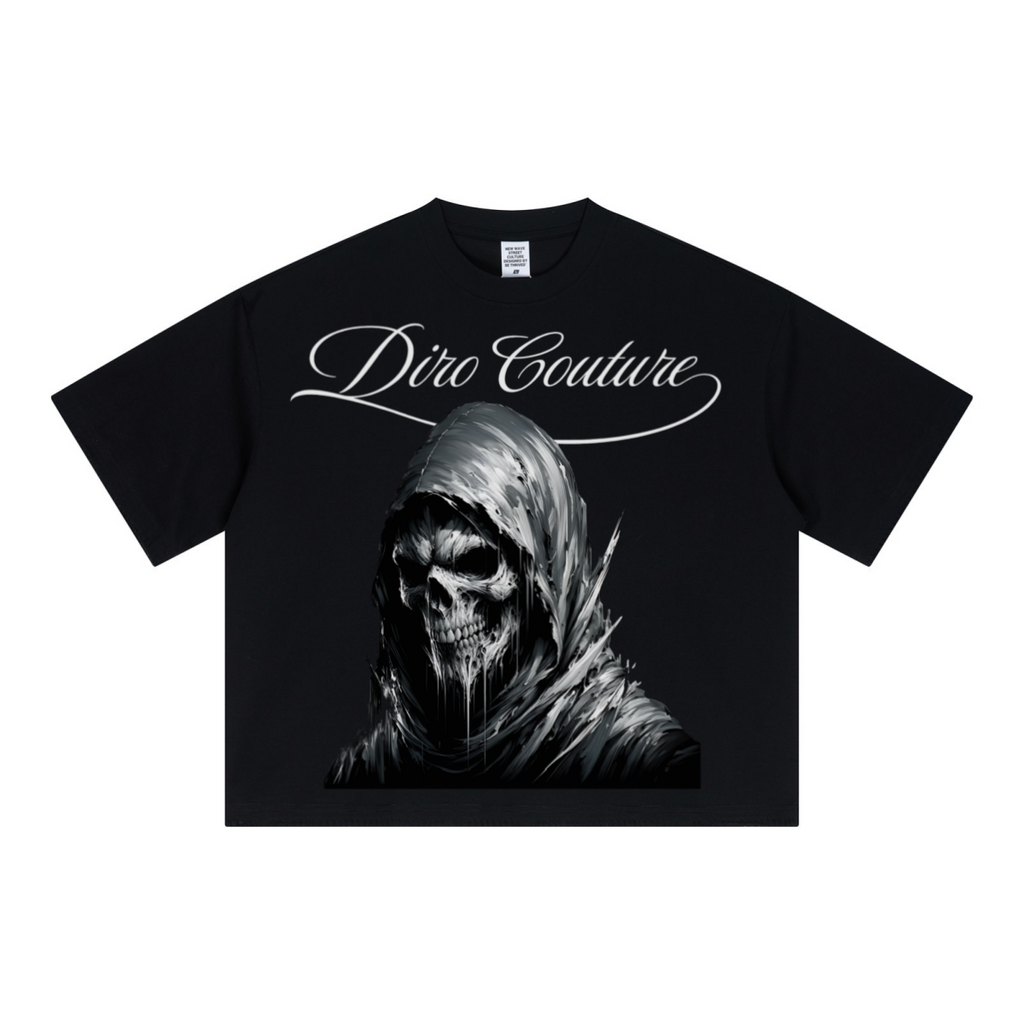 240GSM Unisex Boxy-Fit Loose-Fit T-shirt Black