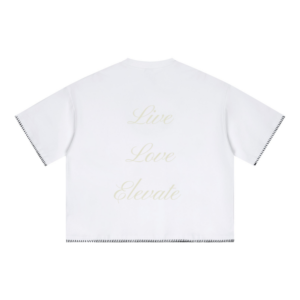240GSM Unisex Boxy-Fit Loose-Fit T-shirt Off white