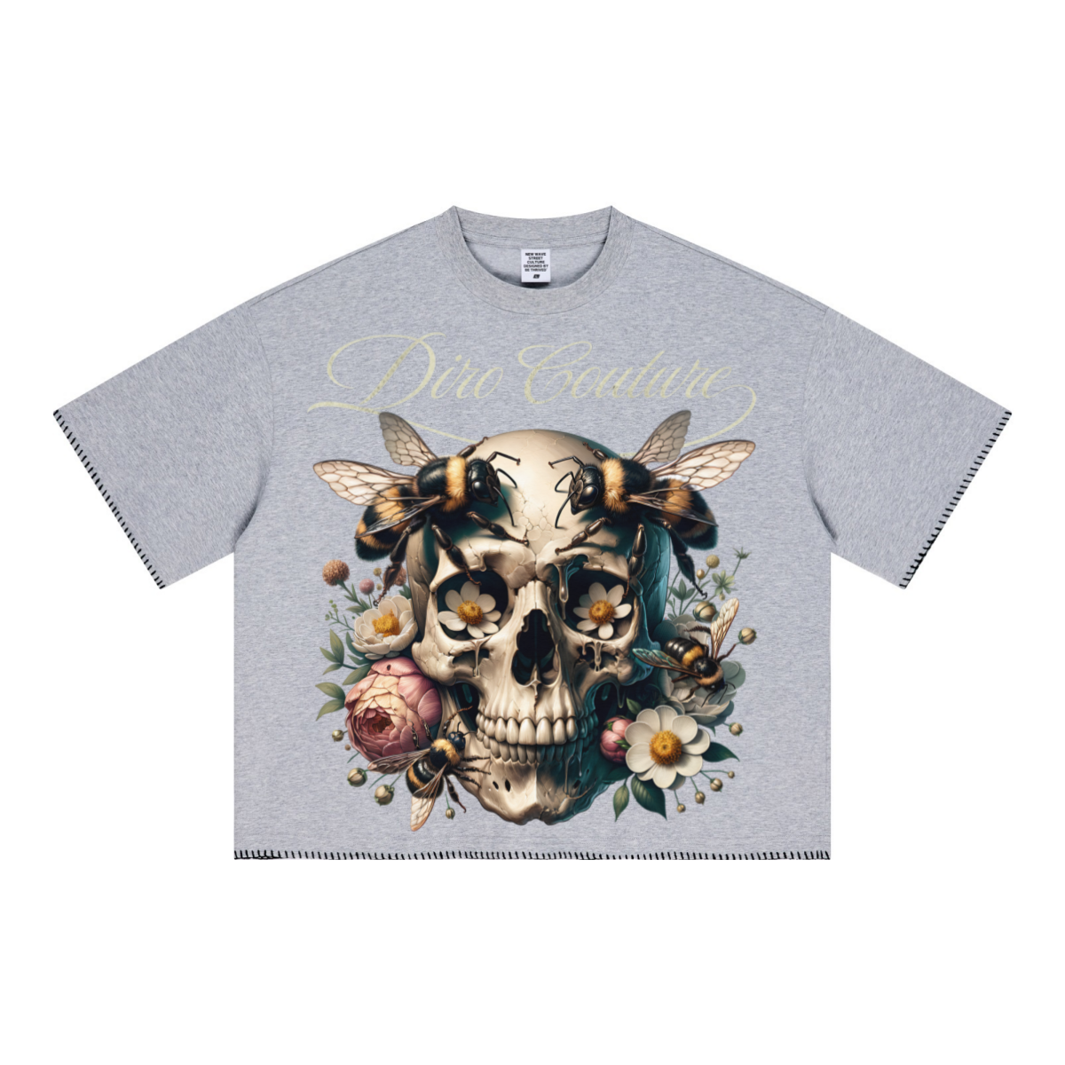 240GSM Unisex Boxy-Fit Loose-Fit T-shirt Heathered gray