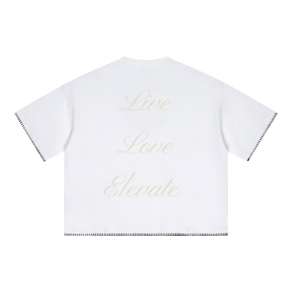 240GSM Unisex Boxy-Fit Loose-Fit T-shirt Off white