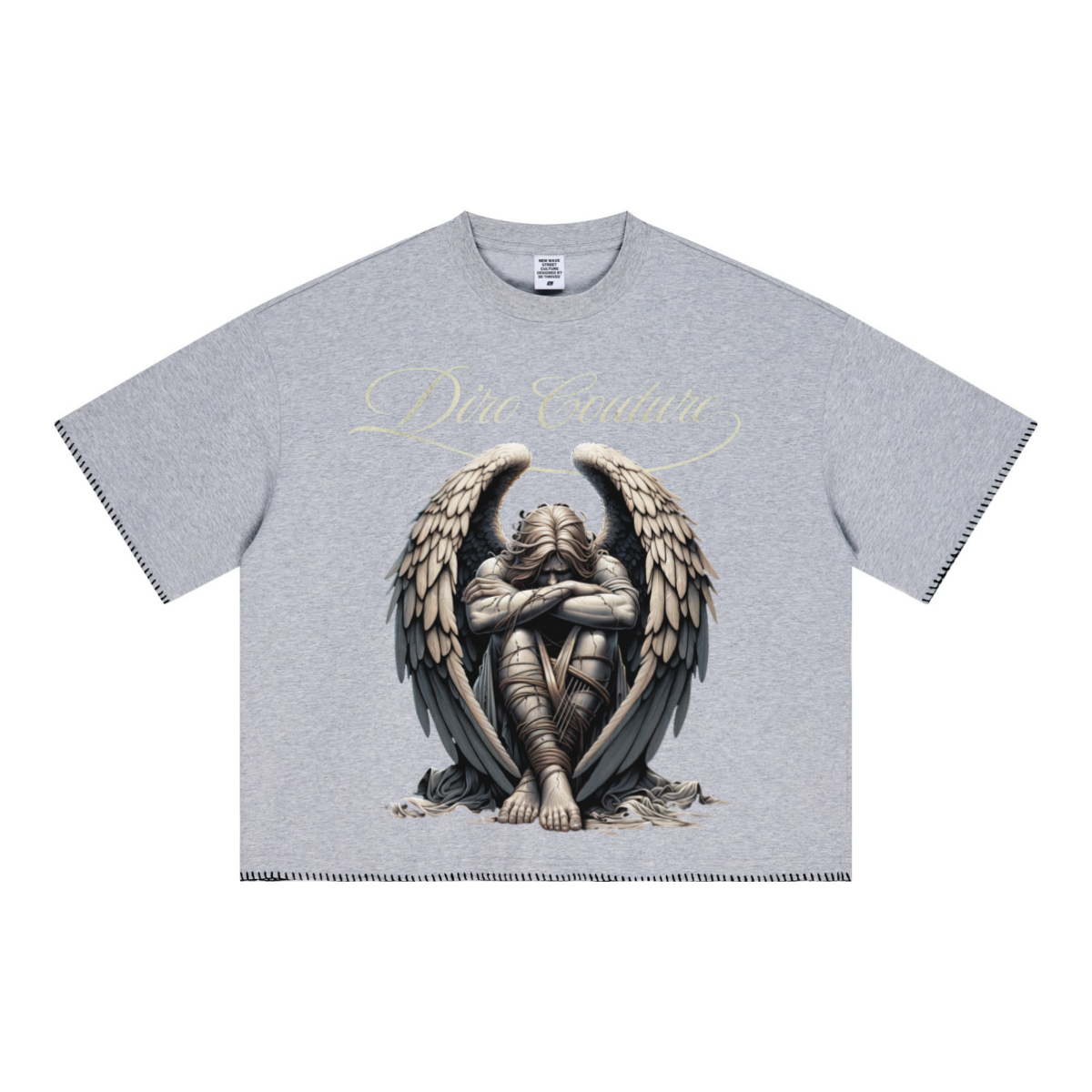 240GSM Unisex Boxy-Fit Loose-Fit T-shirt Heathered gray