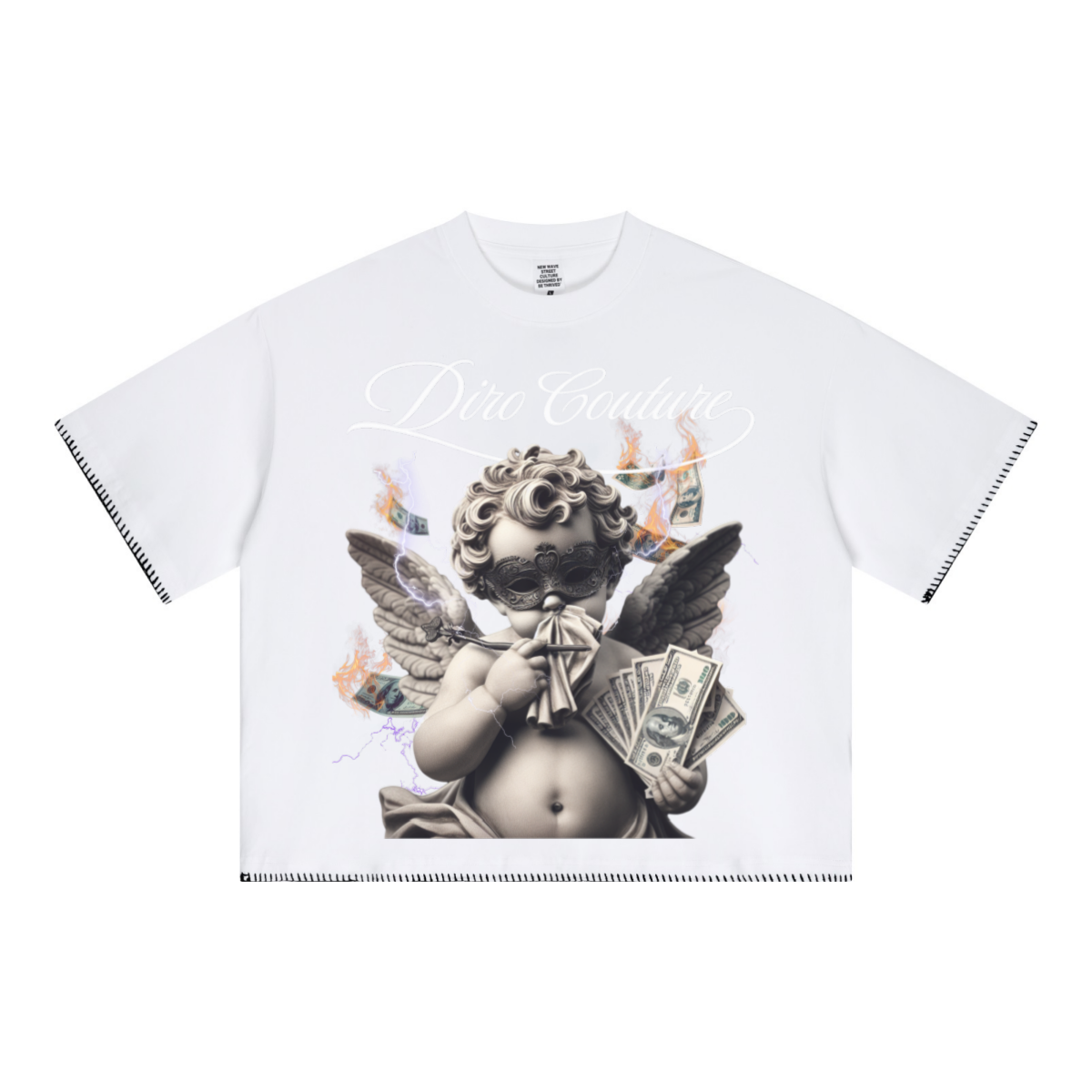 240GSM Unisex Boxy-Fit Loose-Fit T-shirt Off white
