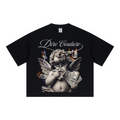 240GSM Unisex Boxy-Fit Loose-Fit T-shirt Black