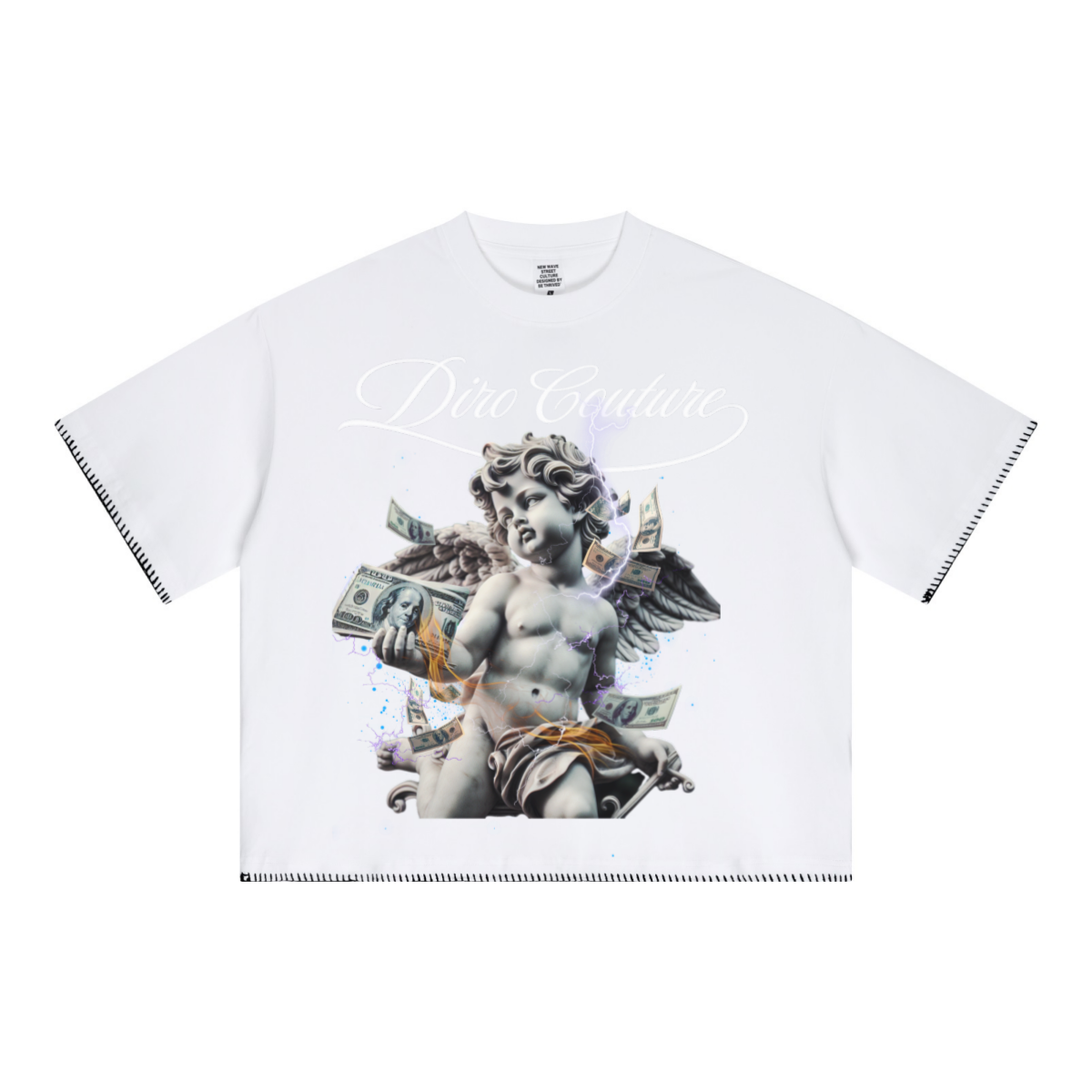 240GSM Unisex Boxy-Fit Loose-Fit T-shirt Off white