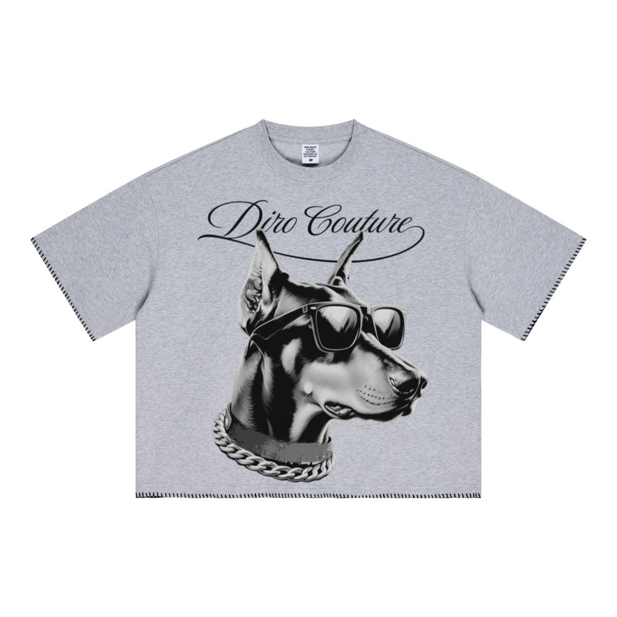 240GSM Unisex Boxy-Fit Loose-Fit T-shirt Heathered gray