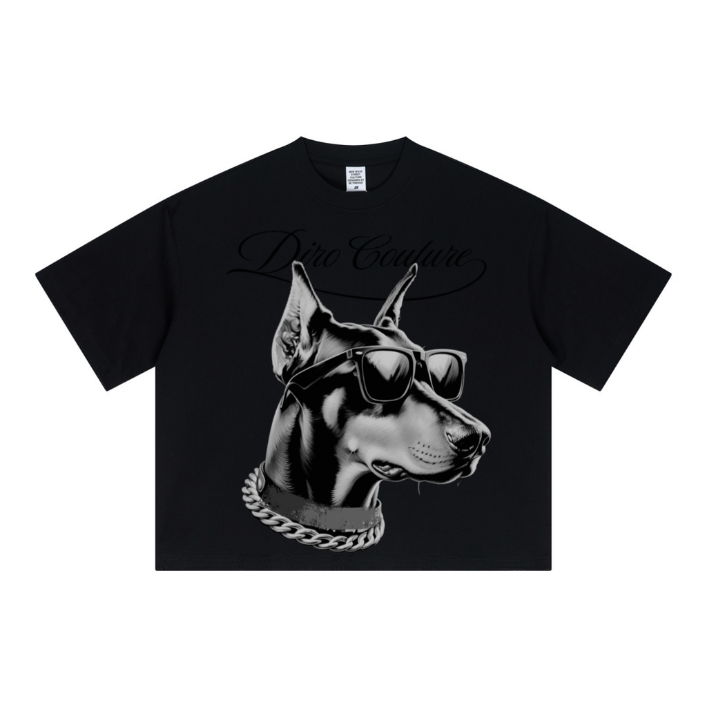 240GSM Unisex Boxy-Fit Loose-Fit T-shirt Black