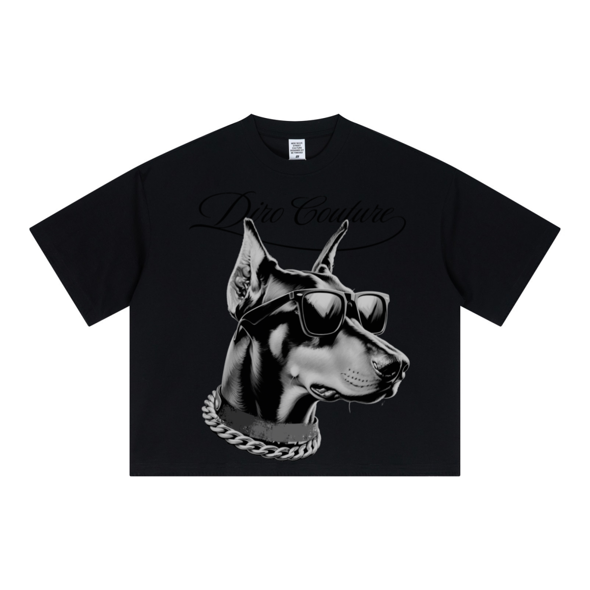 240GSM Unisex Boxy-Fit Loose-Fit T-shirt Black