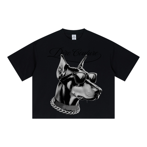 240GSM Unisex Boxy-Fit Loose-Fit T-shirt Black
