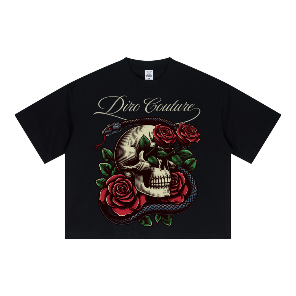 240GSM Unisex Boxy-Fit Loose-Fit T-shirt Black