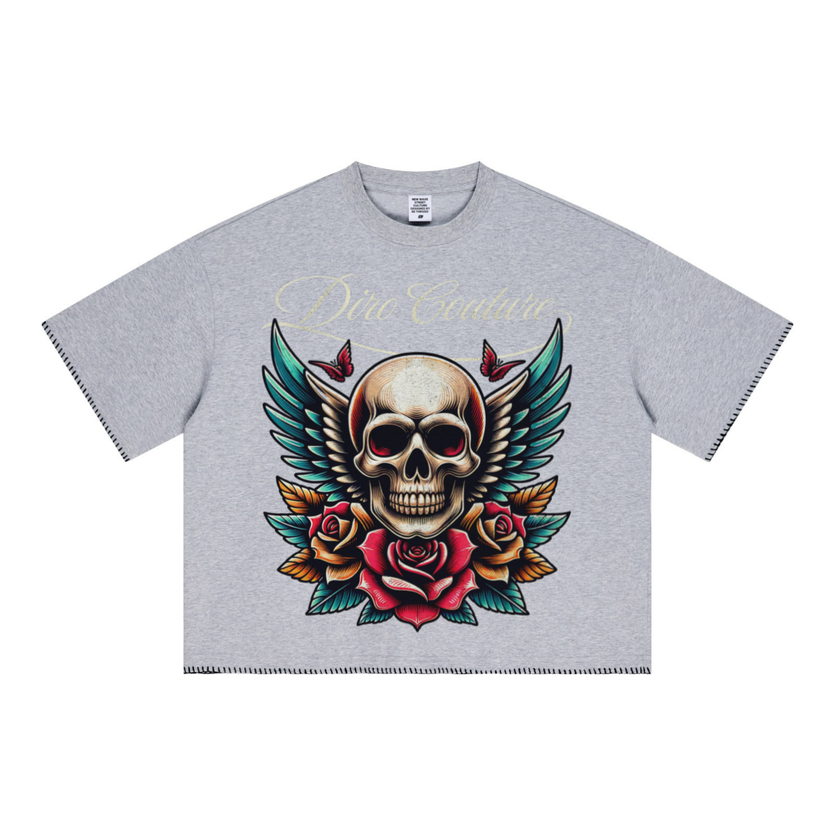 240GSM Unisex Boxy-Fit Loose-Fit T-shirt Heathered gray