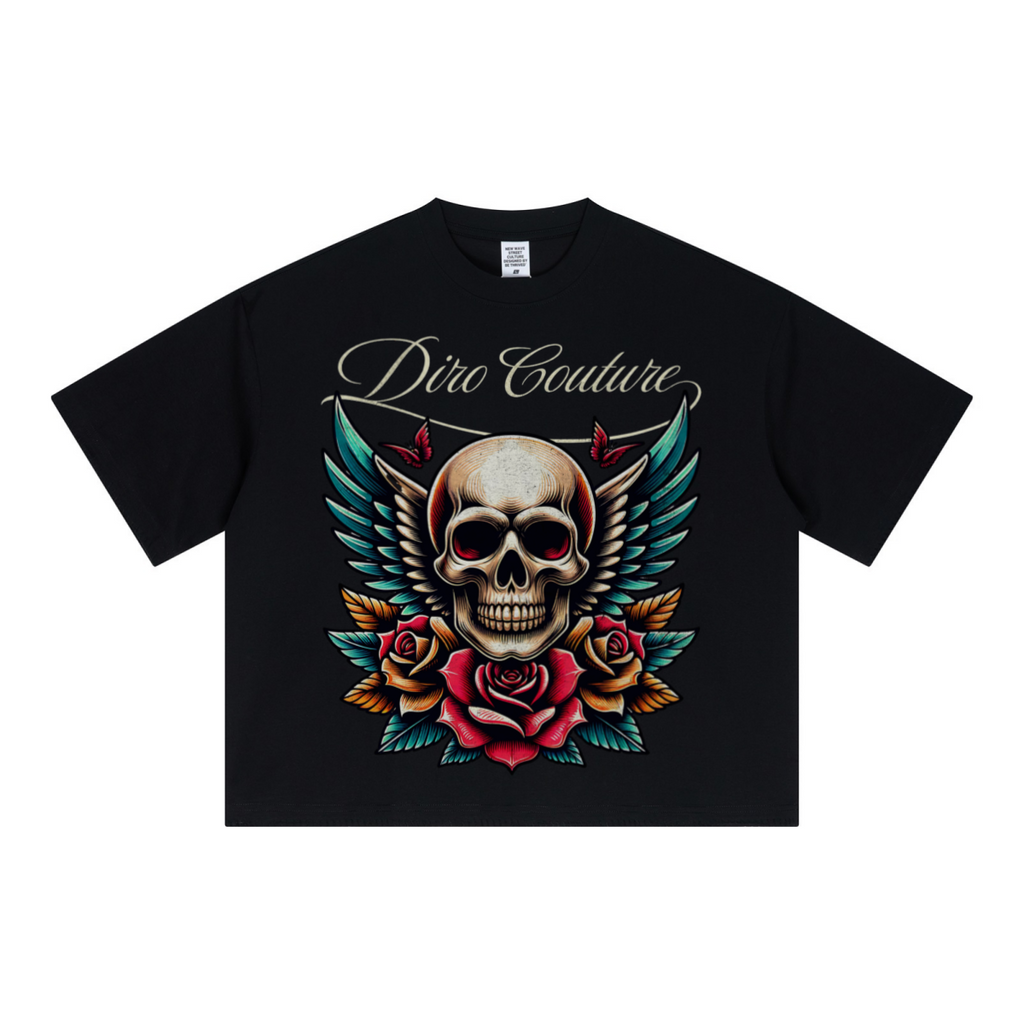 240GSM Unisex Boxy-Fit Loose-Fit T-shirt Black