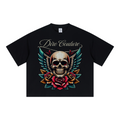 240GSM Unisex Boxy-Fit Loose-Fit T-shirt Black