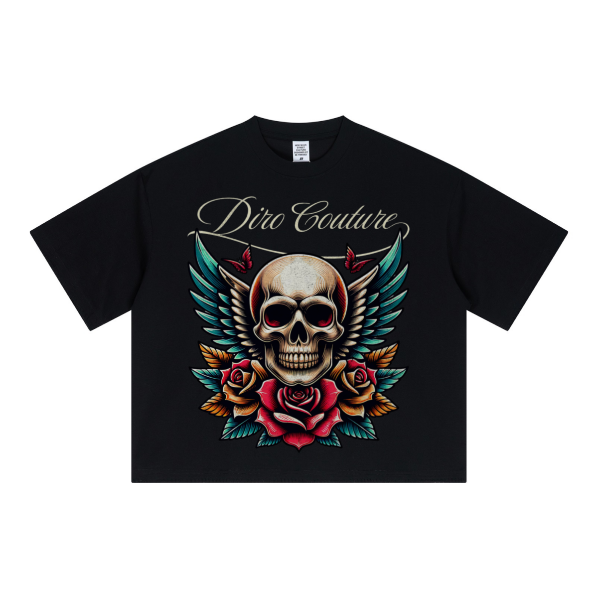 240GSM Unisex Boxy-Fit Loose-Fit T-shirt Black