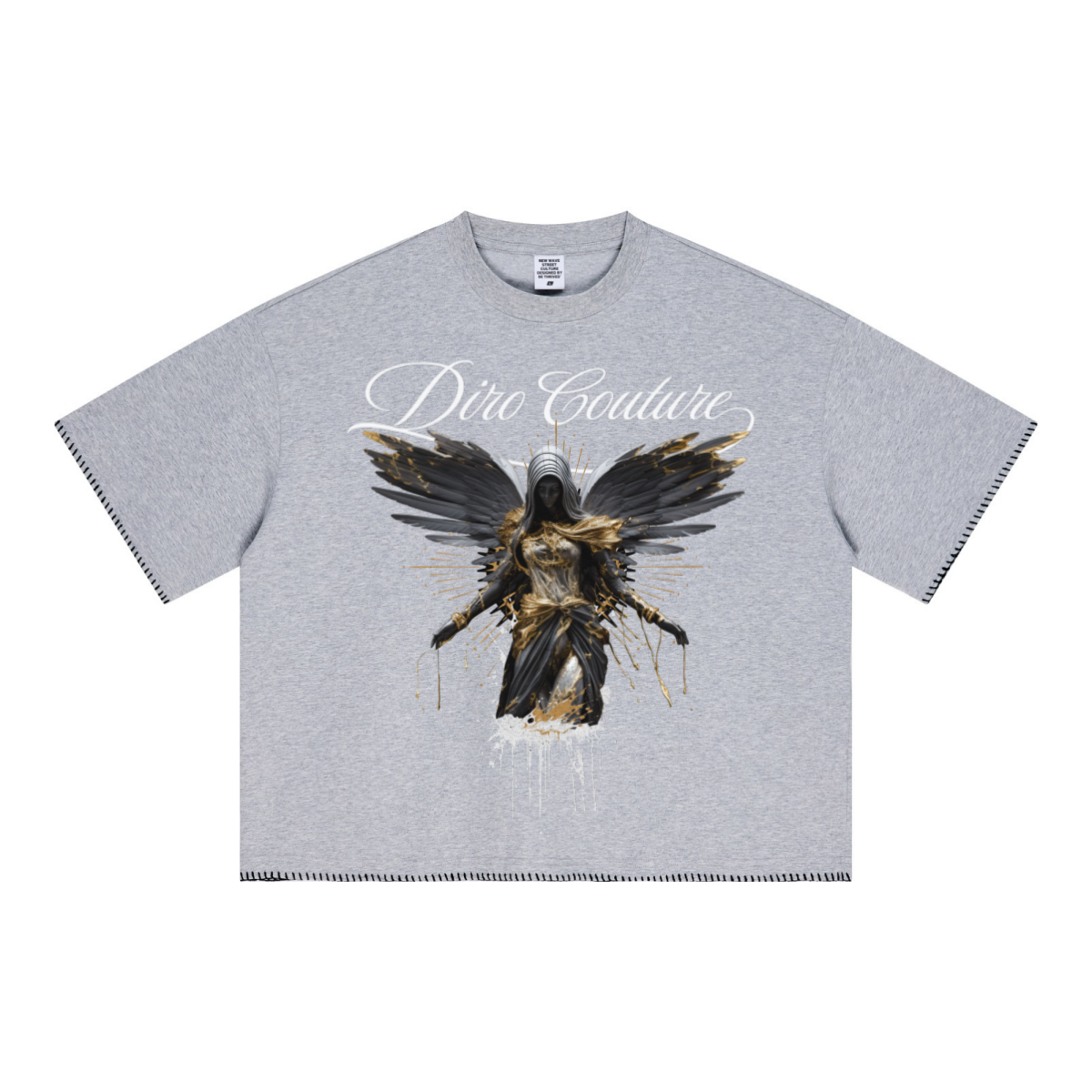 240GSM Unisex Boxy-Fit Loose-Fit T-shirt Heathered gray