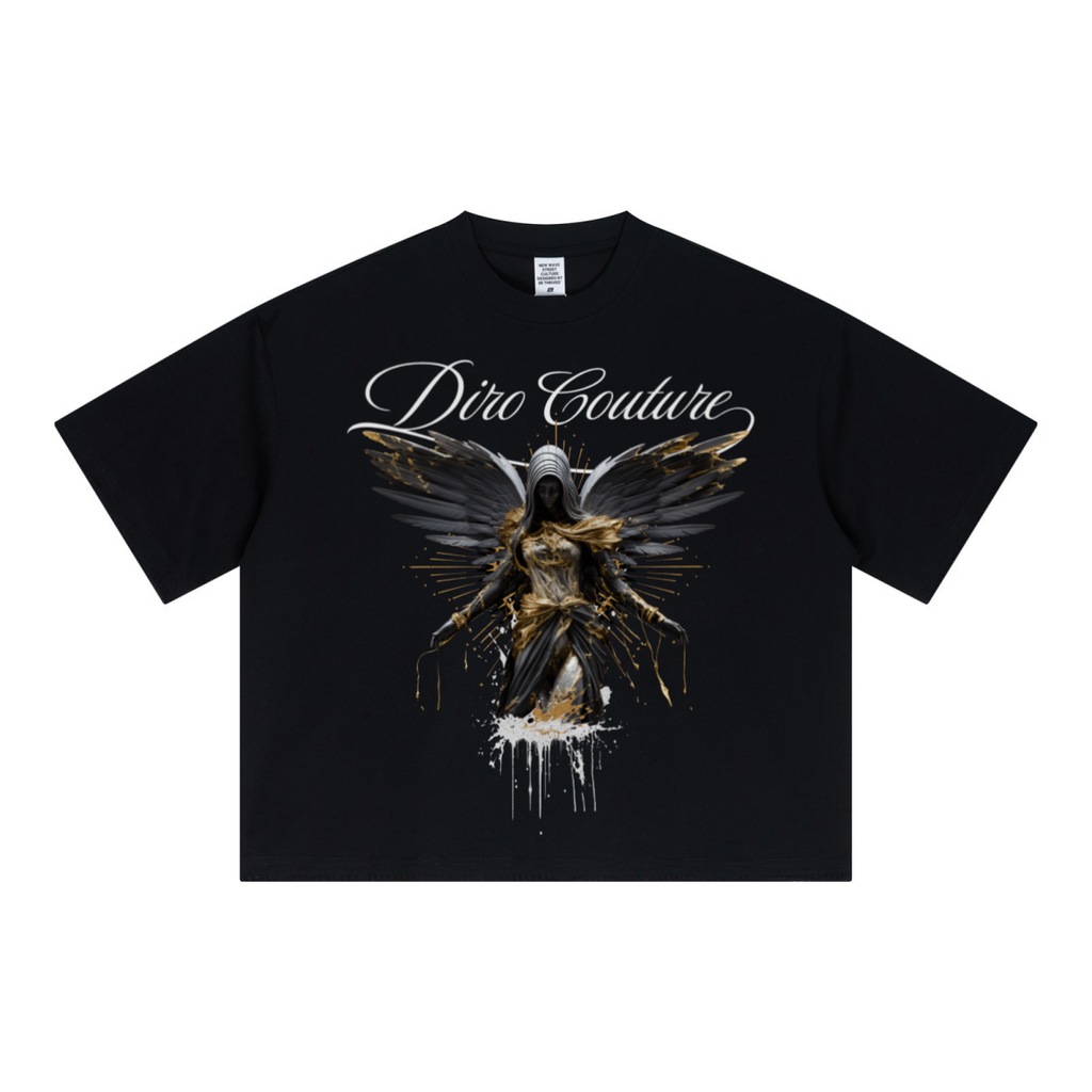 240GSM Unisex Boxy-Fit Loose-Fit T-shirt Black