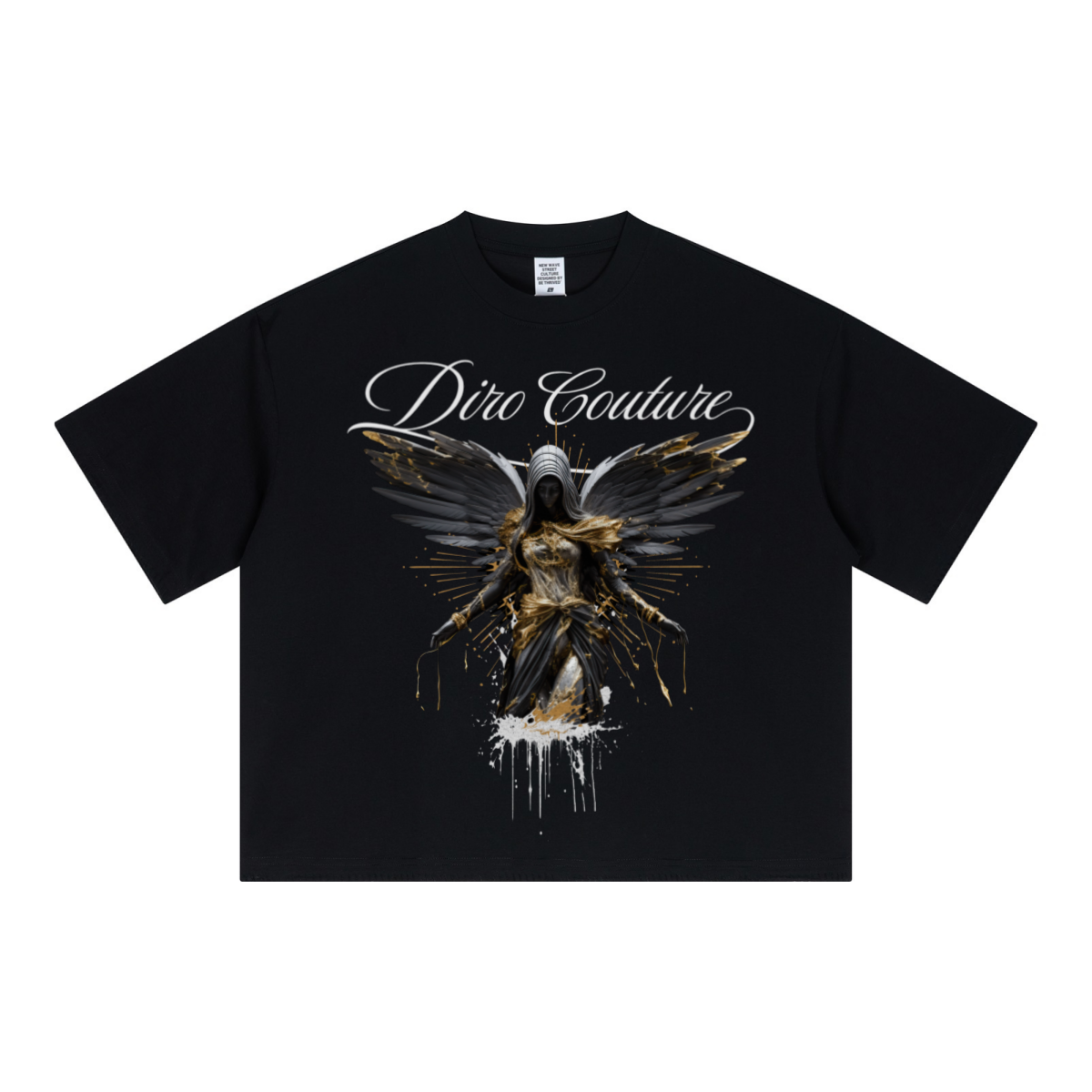 240GSM Unisex Boxy-Fit Loose-Fit T-shirt Black