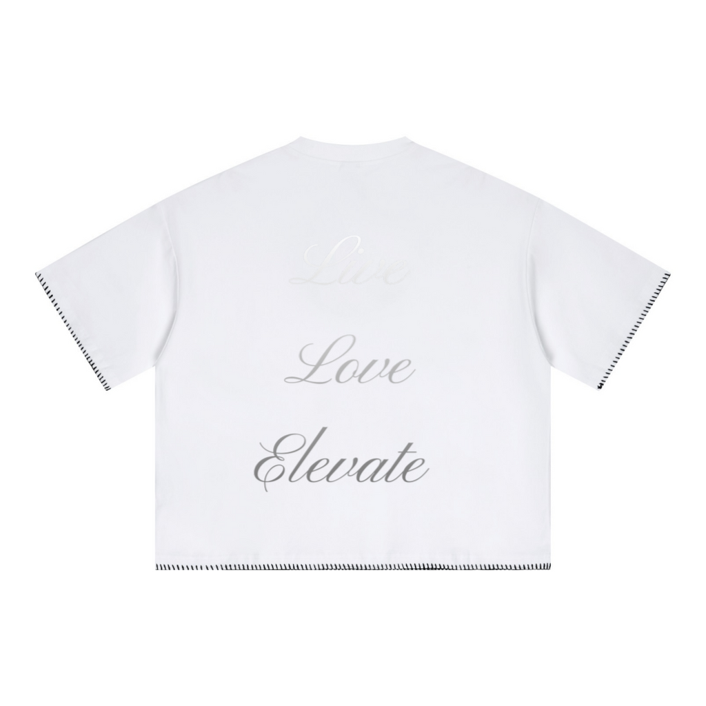 240GSM Unisex Boxy-Fit Loose-Fit T-shirt Off white